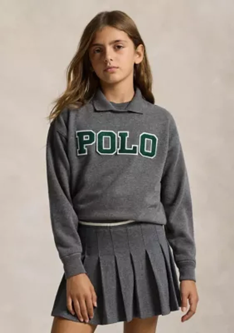 Girls 7-16 Logo Fleece Polo Sweatshirt
