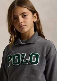 Girls 7-16 Logo Fleece Polo Sweatshirt