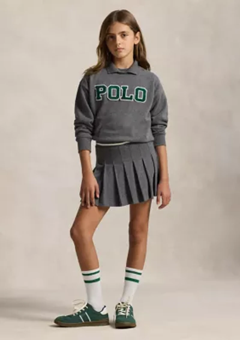 Girls 7-16 Logo Fleece Polo Sweatshirt