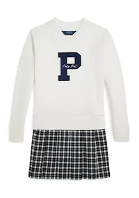 Girls 7-16 Letterman Fleece Sweatshirt Dress