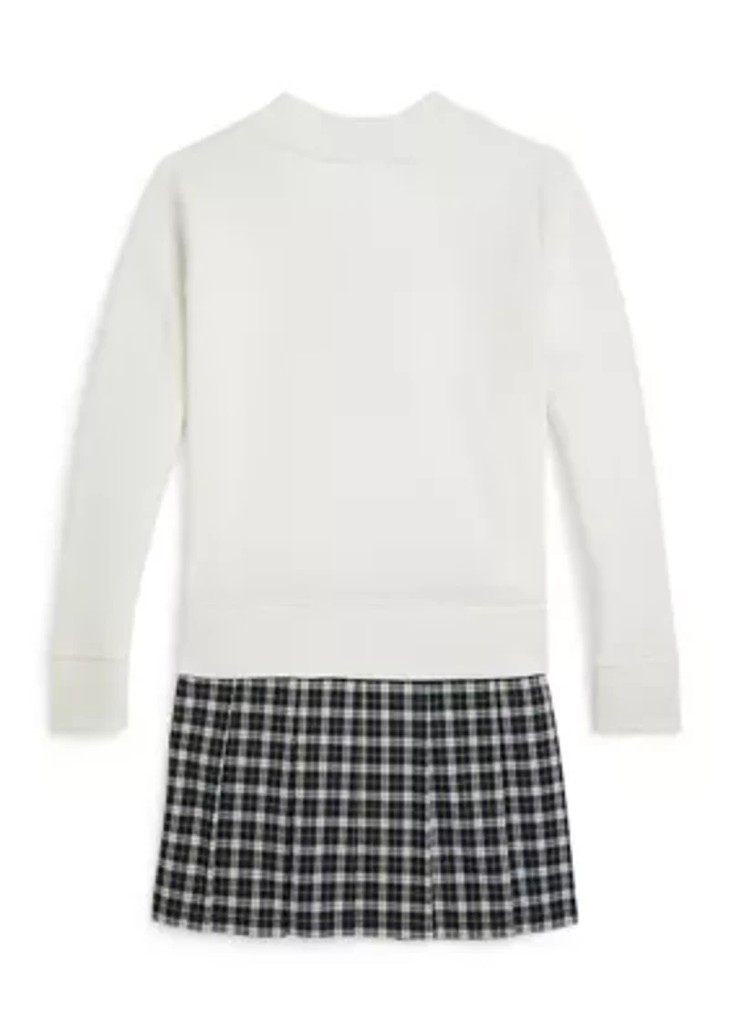 Girls 7-16 Letterman Fleece Sweatshirt Dress