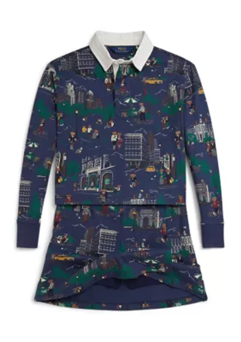 Girls 7-16 Polo Bear Cotton Rugby Shirt & Skort Set