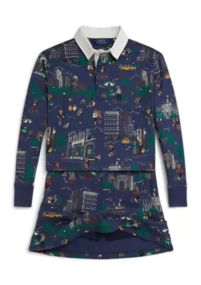 Girls 7-16 Polo Bear Cotton Rugby Shirt & Skort Set