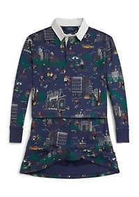 Girls 7-16 Polo Bear Cotton Rugby Shirt & Skort Set