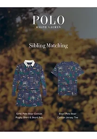 Girls 7-16 Polo Bear Cotton Rugby Shirt & Skort Set