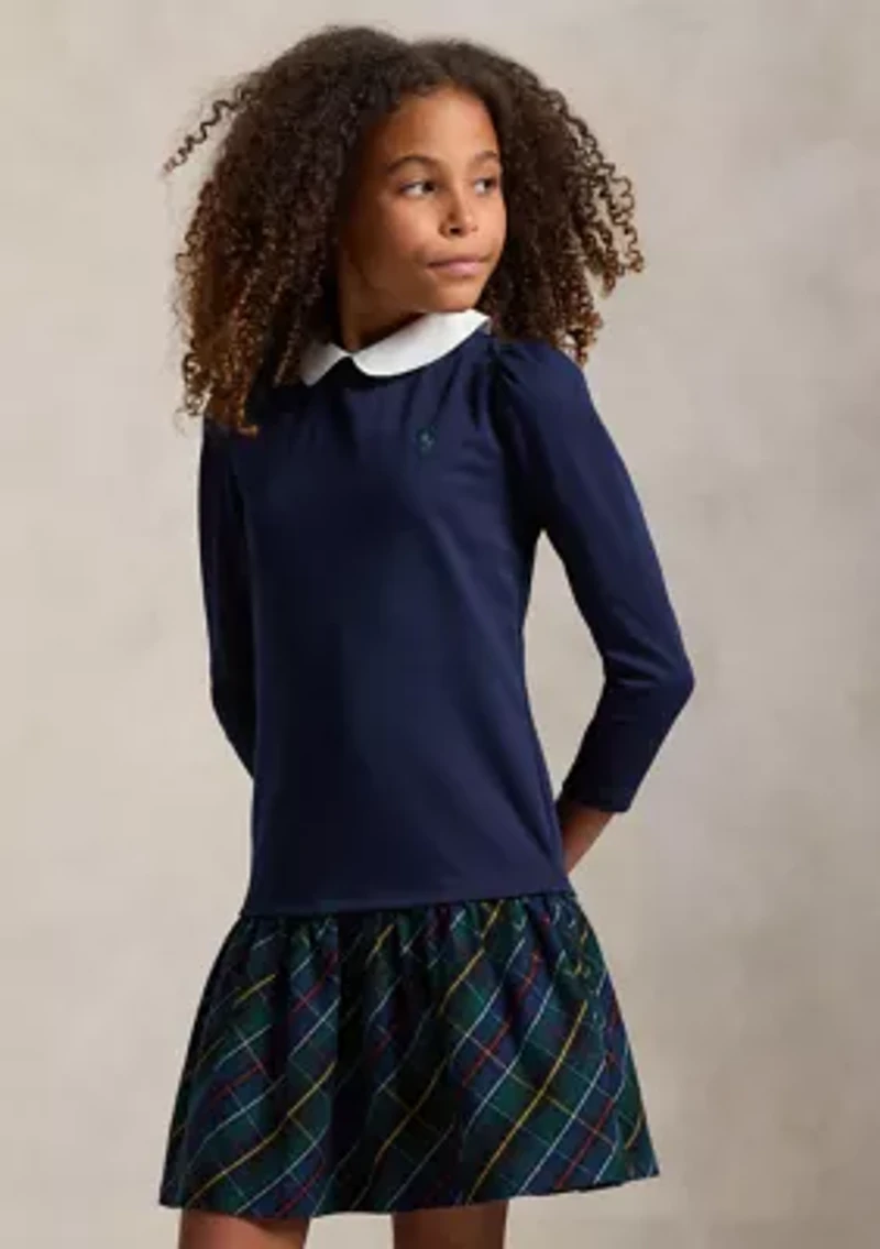 Girls 7-16 Plaid-Skirt Ponte Dress