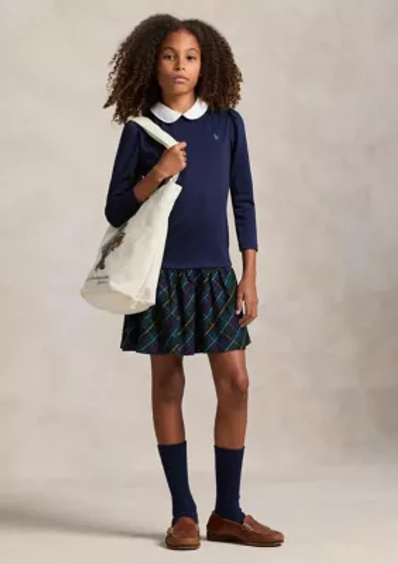 Girls 7-16 Plaid-Skirt Ponte Dress