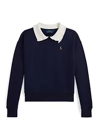 Girls 7-16 Collared Fleece Sweatshirt