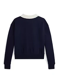 Girls 7-16 Collared Fleece Sweatshirt