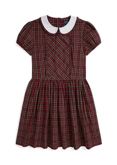 Girls 7-16 Plaid Ruffled Cotton Poplin Dress