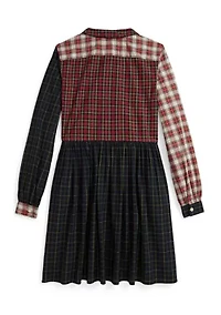 Girls 7-16 Plaid Cotton Poplin Shirtdress