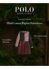 Girls 7-16 Plaid Cotton Poplin Shirtdress