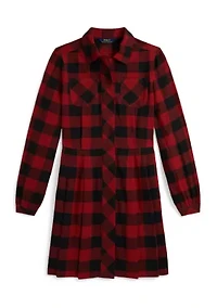 Girls 7-16 Buffalo Check Cotton Twill Dress