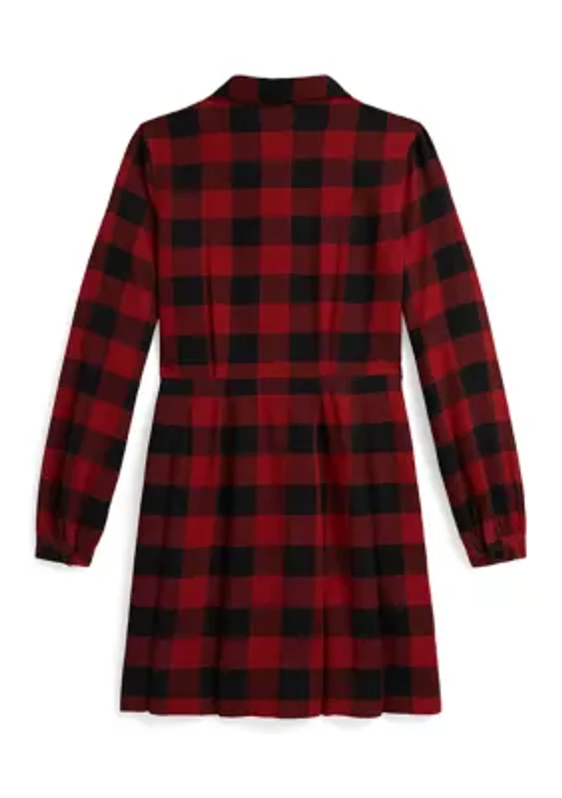 Girls 7-16 Buffalo Check Cotton Twill Dress