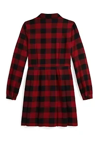 Girls 7-16 Buffalo Check Cotton Twill Dress