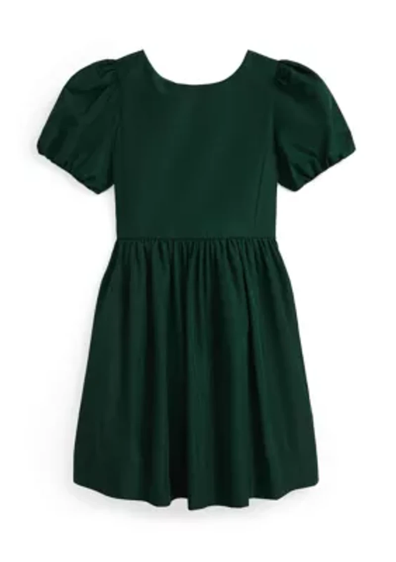 Girls 7-16 Balloon-Sleeve Taffeta Dress