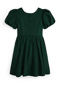Girls 7-16 Balloon-Sleeve Taffeta Dress