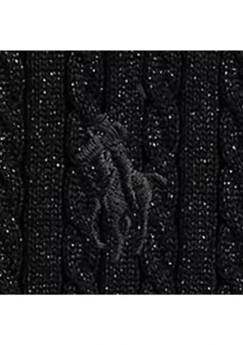 Girls 7-16 Metallic Mini-Cable Polo Sweater Dress