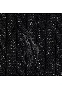 Girls 7-16 Metallic Mini-Cable Polo Sweater Dress