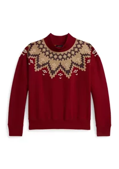 Girls 7-16 Fair Isle Fleece Boxy Sweatshirt