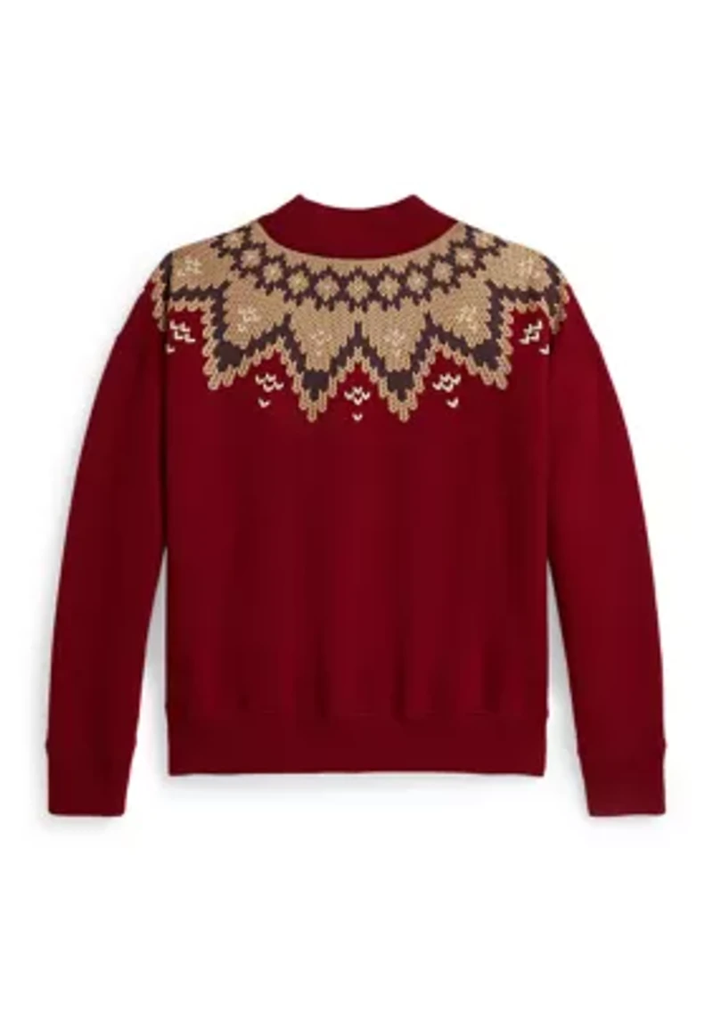 Girls 7-16 Fair Isle Fleece Boxy Sweatshirt