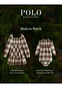 Girls 7-16 Plaid Ruffled Cotton Jersey Dress