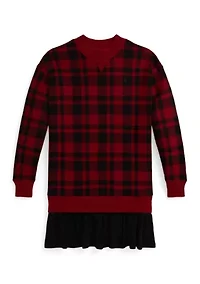 Girls 7-16 Buffalo Check Fleece Dress