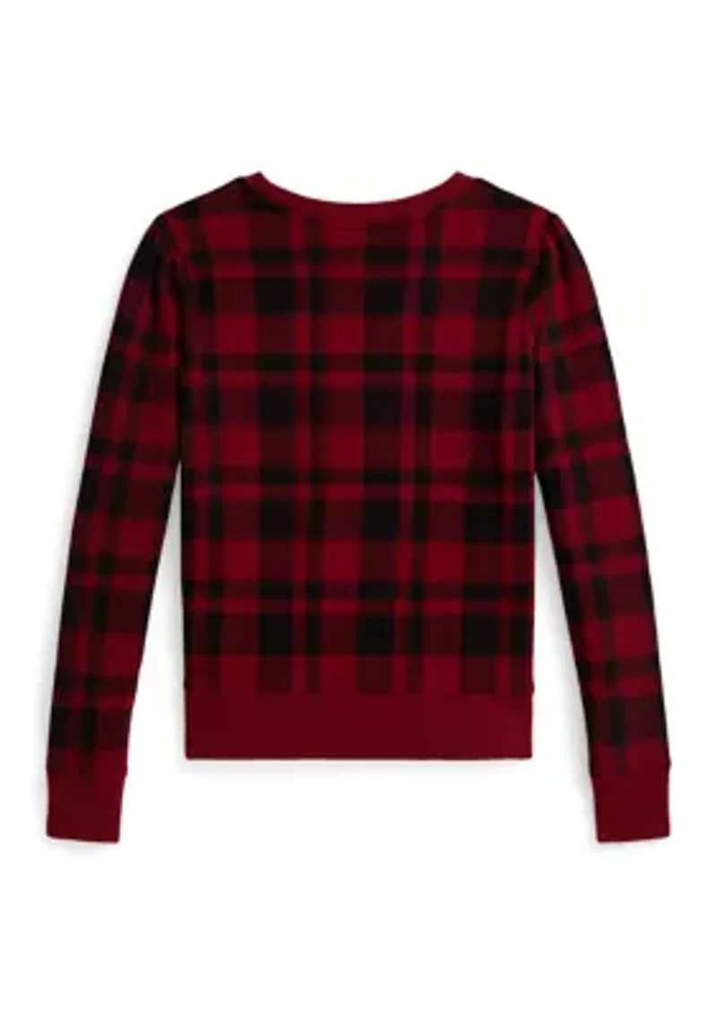 Plaid Polo Bear Fleece Sweatshirt