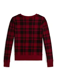 Plaid Polo Bear Fleece Sweatshirt