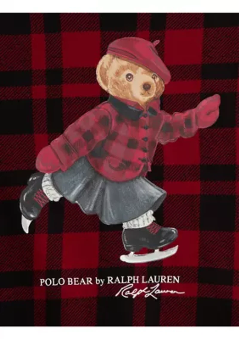 Plaid Polo Bear Fleece Sweatshirt