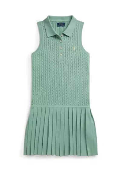 Girls 7-16 Mini-Cable Cotton Polo Dress
