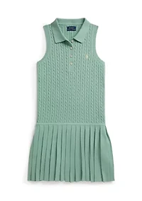 Girls 7-16 Mini-Cable Cotton Polo Dress