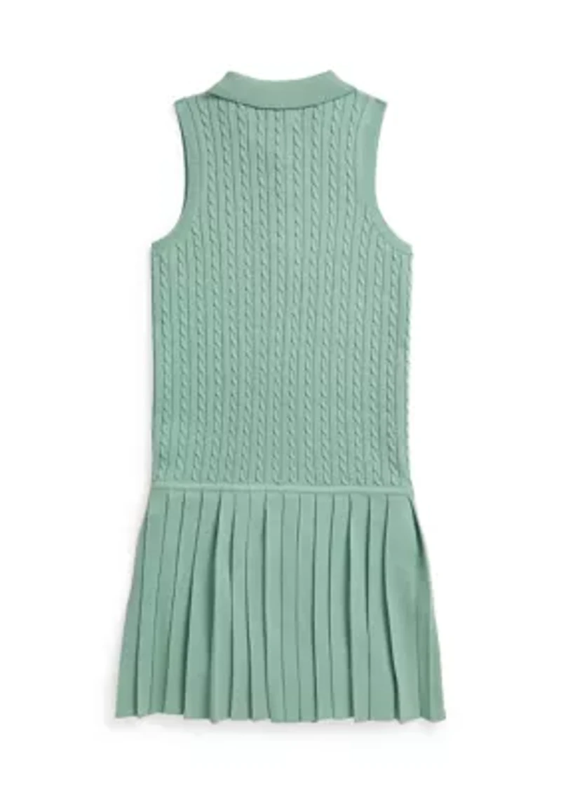 Girls 7-16 Mini-Cable Cotton Polo Dress