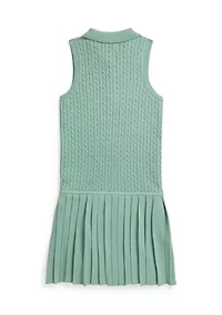 Girls 7-16 Mini-Cable Cotton Polo Dress