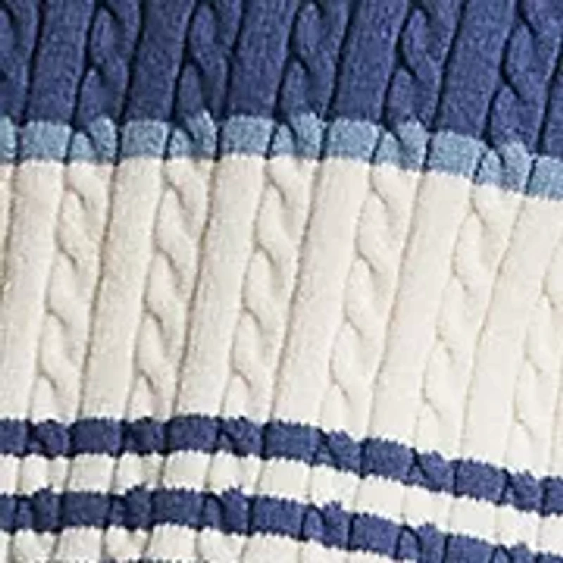 Girls 7-16 Striped Cable Cotton Sweater & Skirt