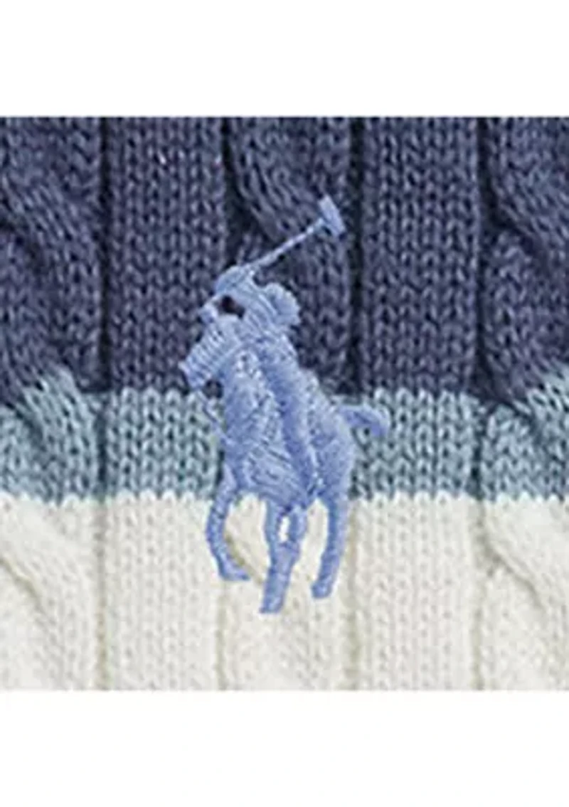 Girls 7-16 Striped Cable Cotton Sweater & Skirt