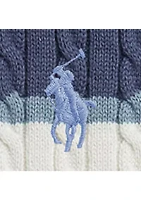 Girls 7-16 Striped Cable Cotton Sweater & Skirt