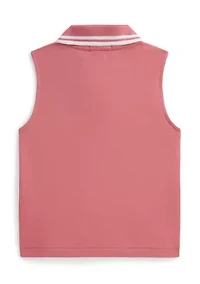 Girls 7-16 Stretch Mesh Half-Zip Boxy Polo Shirt