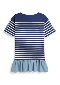 Girls 7-16 Striped Chambray-Skirt Cotton Dress