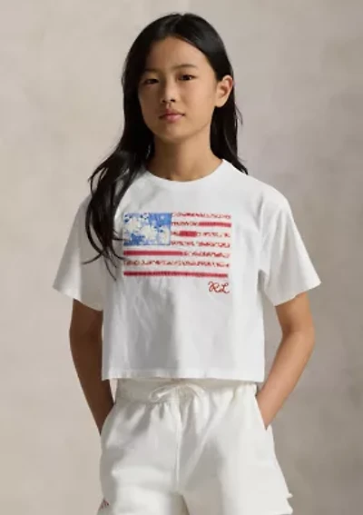 Girls 7-16 Floral Flag Cotton Jersey Boxy Tee