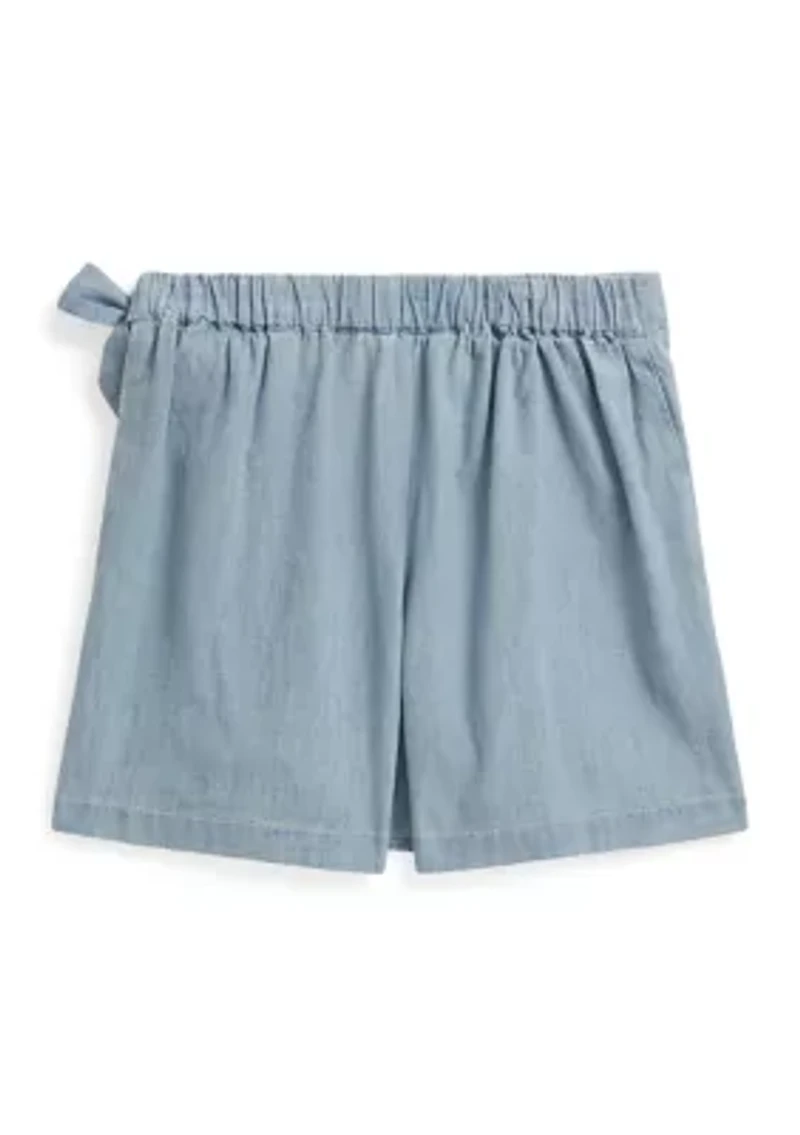 Girls 7-16 Indigo Chambray Wrap Skort