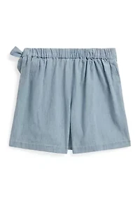 Girls 7-16 Indigo Chambray Wrap Skort