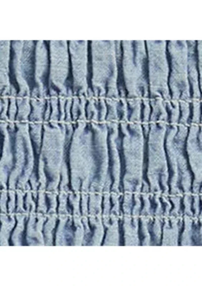 Girls 7-16 Blueberry-Overlay Indigo Chambray Dress