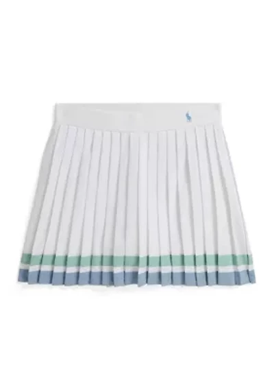 Girls 7-16 Striped Pleated Skort
