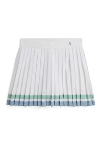 Girls 7-16 Striped Pleated Skort