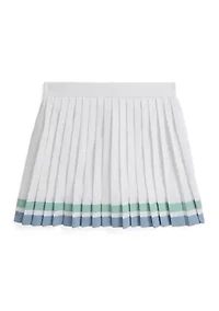 Girls 7-16 Striped Pleated Skort