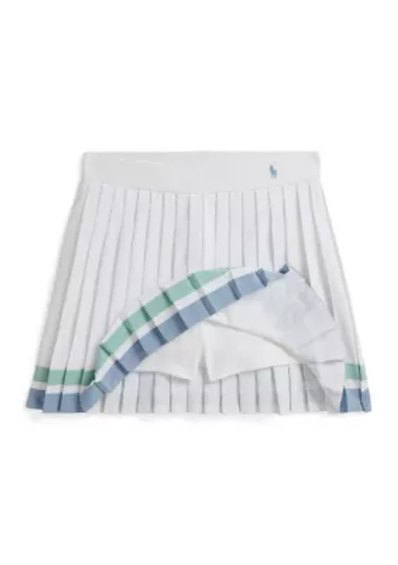 Girls 7-16 Striped Pleated Skort