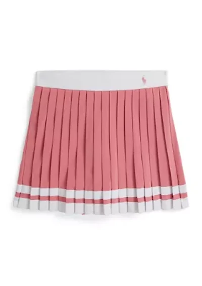 Girls 7-16 Striped Pleated Skort