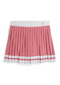 Girls 7-16 Striped Pleated Skort