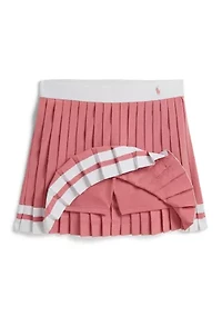 Girls 7-16 Striped Pleated Skort